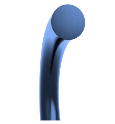 Rendered image of a circular cord silicone rubber extruded part