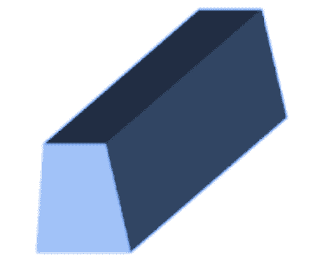 Rendered image of a trapezoid-shaped silicone rubber extruded part